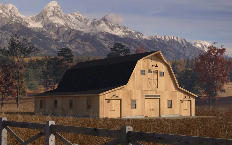 The Barn Yard Post & Beam Barn Kits (Carriage/Saratoga/Gambrel/Monitor/Car Barn series)